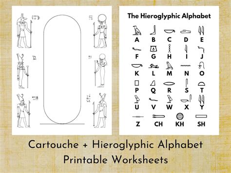 Ancient Egyptian Hieroglyphic Alphabet Cartouche Printable Worksheet Ancient History School