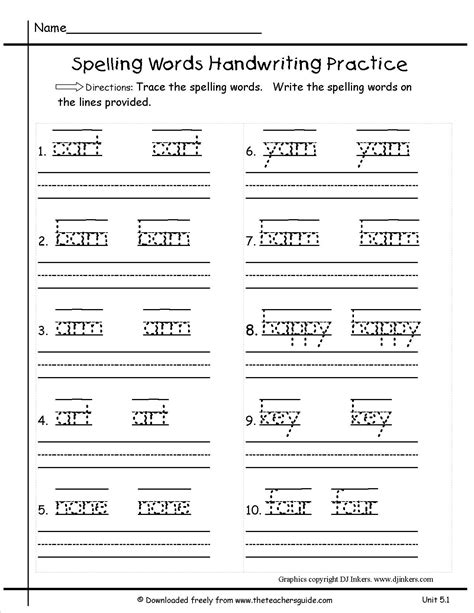 Handwriting Exercises For 1st Graders Learning How To Read