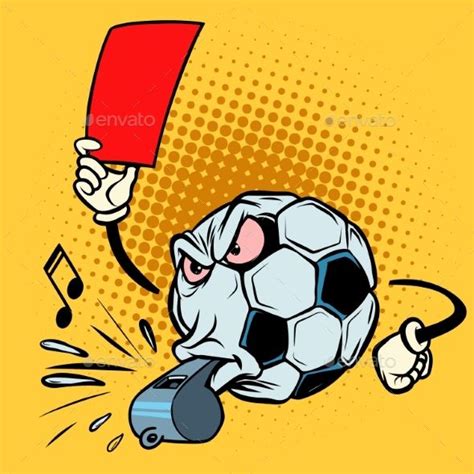 Red Card Referee Whistle Football Soccer Ball Referee Red Card