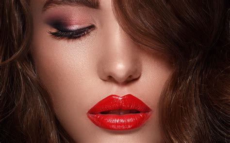 Download Portrait Lipstick Makeup Hair Model Woman Face Hd Wallpaper