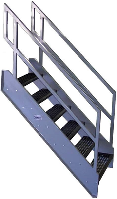 The width of the step depends upon its location and varies with the type of building itself. Galvanized Stairs, Metal Stairs, OSHA Prefab Stairways