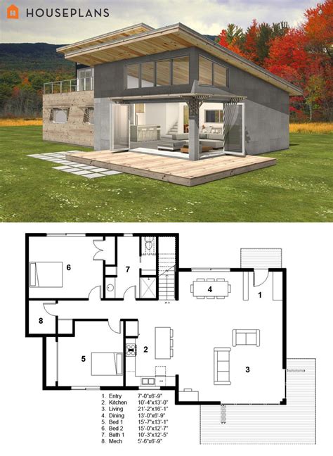 Small Modern Cabin House Plan By Freegreen Energy Efficient House