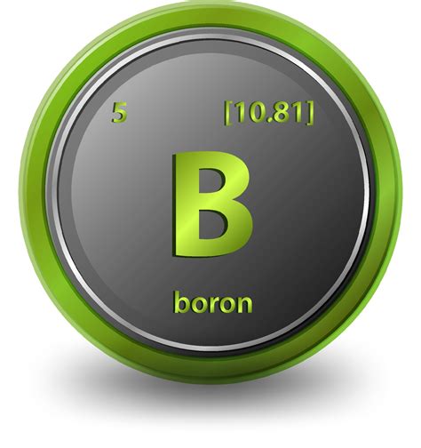 Boron Chemical Element Chemical Symbol With Atomic Number And Atomic