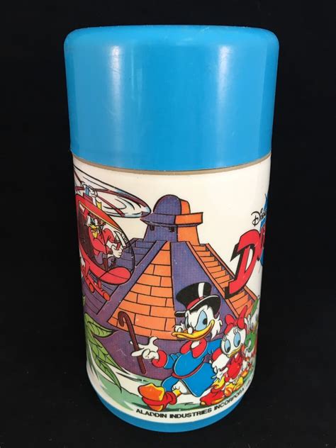 1986 Disney Ducktales Aladdin Brand Thermos Vintage Blue Ebay