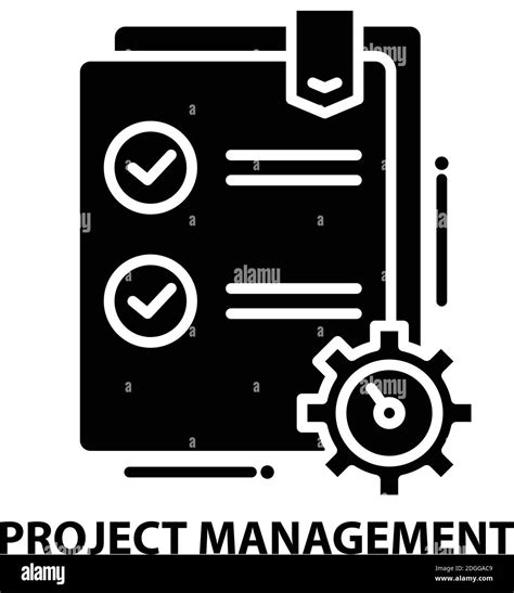 Project Management Icon Black Vector Sign With Editable Strokes