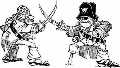 Pirate Pirates Ship Battle Clipart Drawing Captain