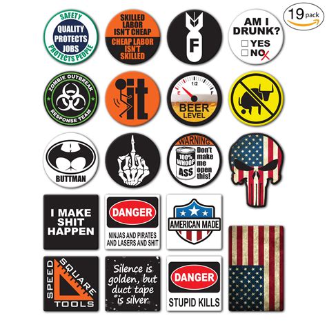 19 Pack Hard Hat Tool Box Stickers 100 Vinyl Proudly Made In Usa