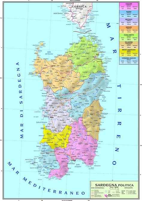 Carta Geografica Murale Regionale Sardegna 100x140 Bifacciale Fisica E