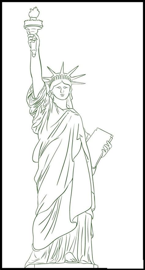 A Drawing Of The Statue Of Liberty