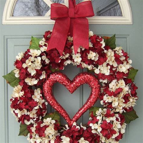 Valentine Wreath Valentine Door Wreath Heart Wreath Etsy Valentine
