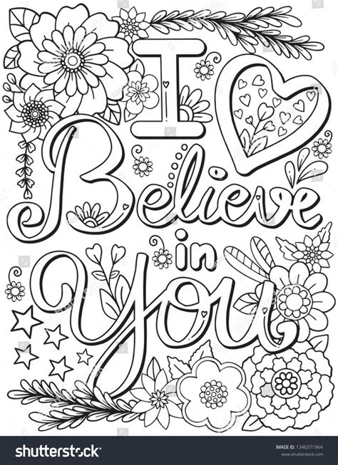 Believe You Font Flower Heart Elements Stock Vector Royalty Free