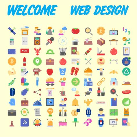 100 Iconos Web Planos Sobre Temas Variados Icono Social De Viaje Vector