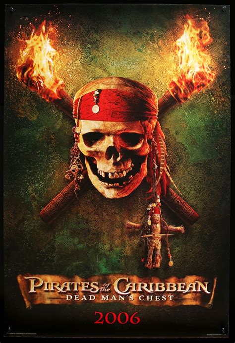 Pirates Of The Caribbean Dead Mans Chest One Sheet Movie Poster Original Film Art Vintage