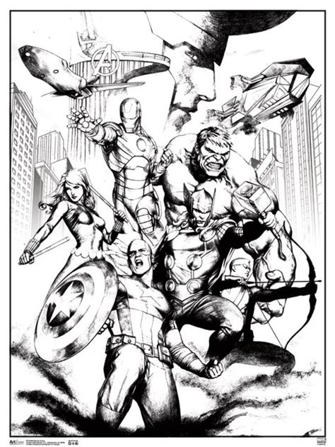 Marvel Avengers Group Comic Books Coloring Poster 18x24 Inch Poster