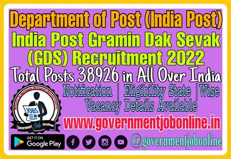 India Post Gds Online Form Direct Link Available