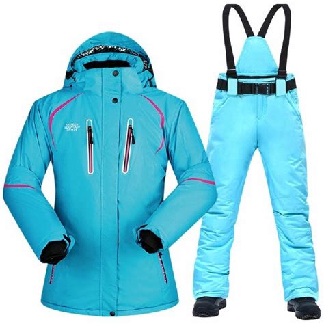 ski suit women winter snow clothing set thick waterproof ski jacket and pants set 30 degree