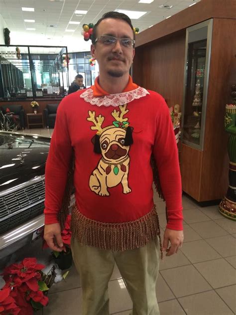 Ugly Christmas Sweater Winner Jason From Quick Lane Lol Ugly