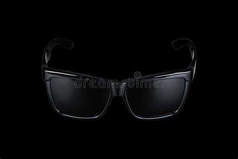 Black Classic Sunglasses On A Black Background Stock Image Image Of