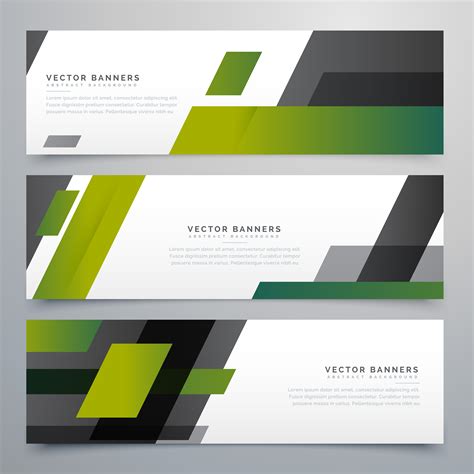 Geometric Banners Set In Business Style Download Free Vector Art