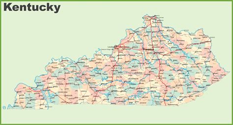 Map Of Kentucky Cities And Counties Washington State Map