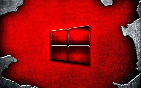 Download Wallpapers Windows Red Logo 4k Red Brickwall Windows Logo Images