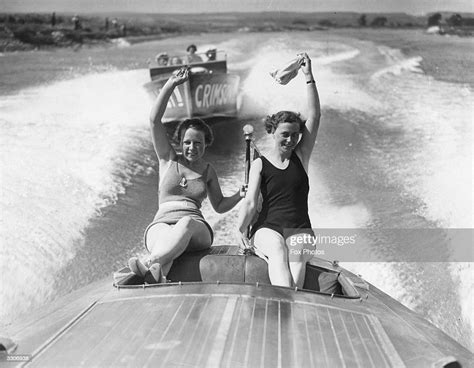 Two Girls Enjoy A Ride In Flash A New Fast Motorboat At Photo D