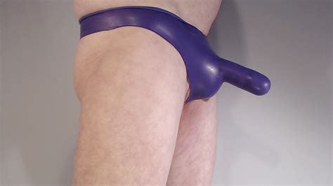 Purple Smaller Latex Panties With A Short Penis Sheath
