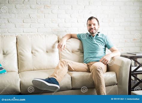 Handsome Man Chilling At Home Stock Image Image Of Single Adult