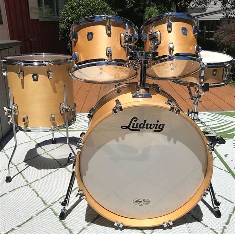 Ludwig Classic Birch Drum Set In Natural Satin 10121420 W Reverb