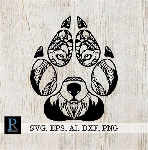 Download Zentangle Wolf Paw SVG, Mandala Wolf Paw SVG | SVG files ...