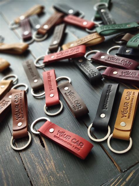 Personalized Leather Keychain Custom Keychain Engraved Etsy