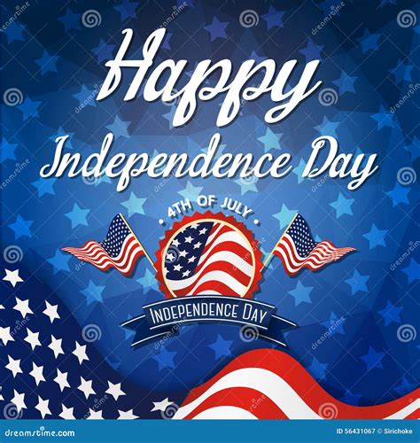 Happy Independence Day Celebration Greeting Card Stock Vector Illustration Of American