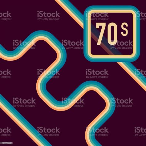 70s 1970 Abstract Vector Stock Retro Lines Background Vector