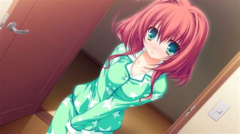 Pink Hair Female Anime Girl In Green Pajamas Illustration Hd Wallpaper