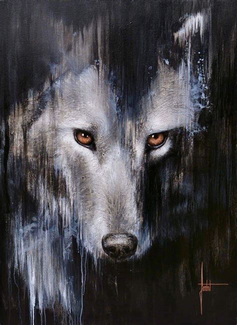 Abstract Wolf Painting Wolves Painting Acrylic Nature Art Painting
