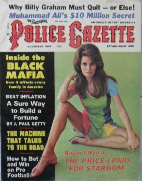 Raquel Welch The National Police Gazette Magazine November 1974 Cover Photo United States