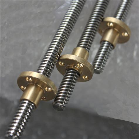 400mm t8 lead screw 8mm thread 2mm pitch lead screw with copper nut