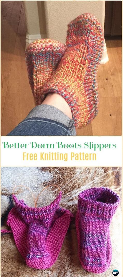 Knitting Patterns For Slipper Boots Mikes Nature