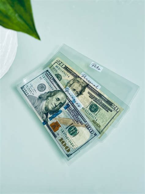 Personalized Clear Cash Envelopes Laminated Minimalist Style Etsy