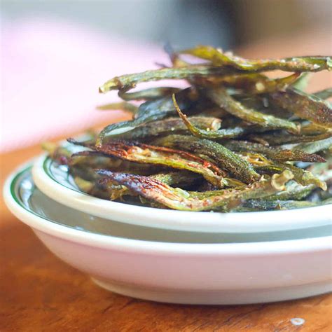 Crispy Oven Baked Okra Chips From Never Enough Thyme