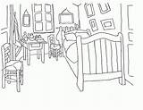 Coloring Bedroom Van Gogh Sleep Arles Template Bedrooms Popular Pdf Coloringhome sketch template