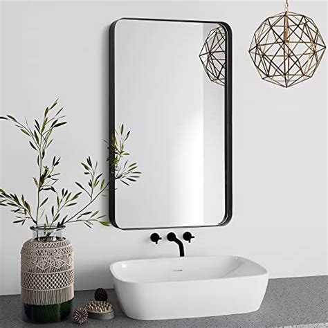 Buy Black Bathroom Mirror 22x30 Inch Stainless Steel Frame Vanity