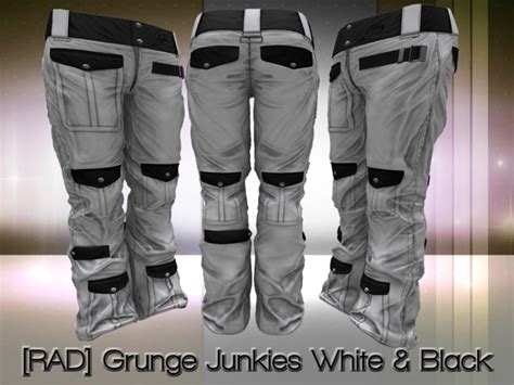 Second Life Marketplace Rad Grunge Junkies White And Black Unisex V20