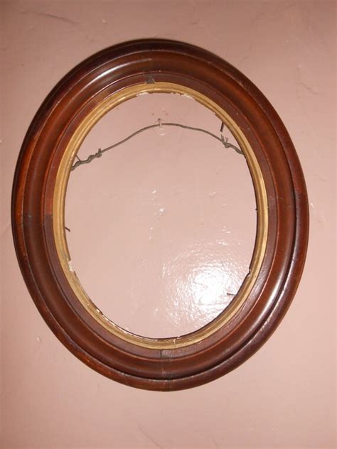 Antique Oval Shape Wood Frame