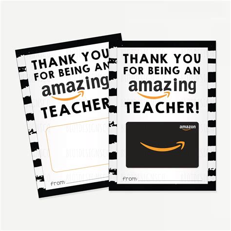 Printable Thank You For Being An Amazing Teacher Amazon T Etsy