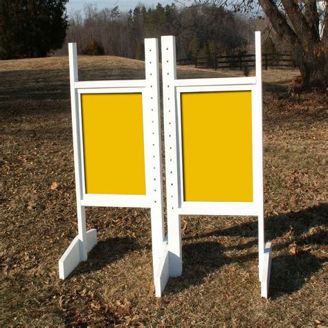 Solid Panel Colored Wing Standards Wood Horse Jumps 208 Platinum Jumps
