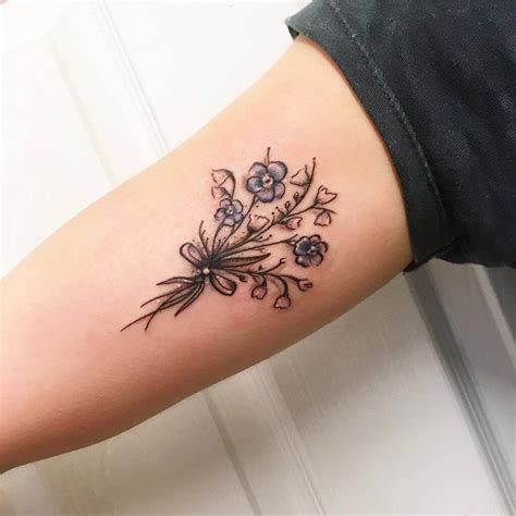 Name Flower Tattoo Flower Bouquet Tattoo Lily Flower Tattoos Flower