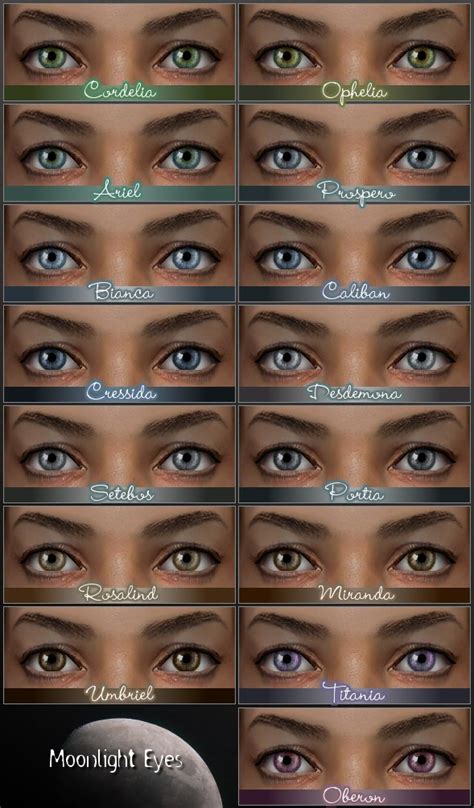 Mod The Sims Defaults Moonlight Eyes By Bruno More Shades Added