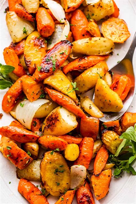 Roasted Sweet Potatoes With Parsnips And Carrots Makefoodme