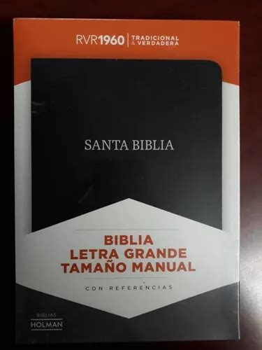 Biblia Mediana Letra Grande Rvr1960 Piel Fabricada Negro MercadoLibre